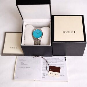 NEW Gucci 25H Watch 38mm - Rare Turquoise Dial - NWT Full Set - YA163409